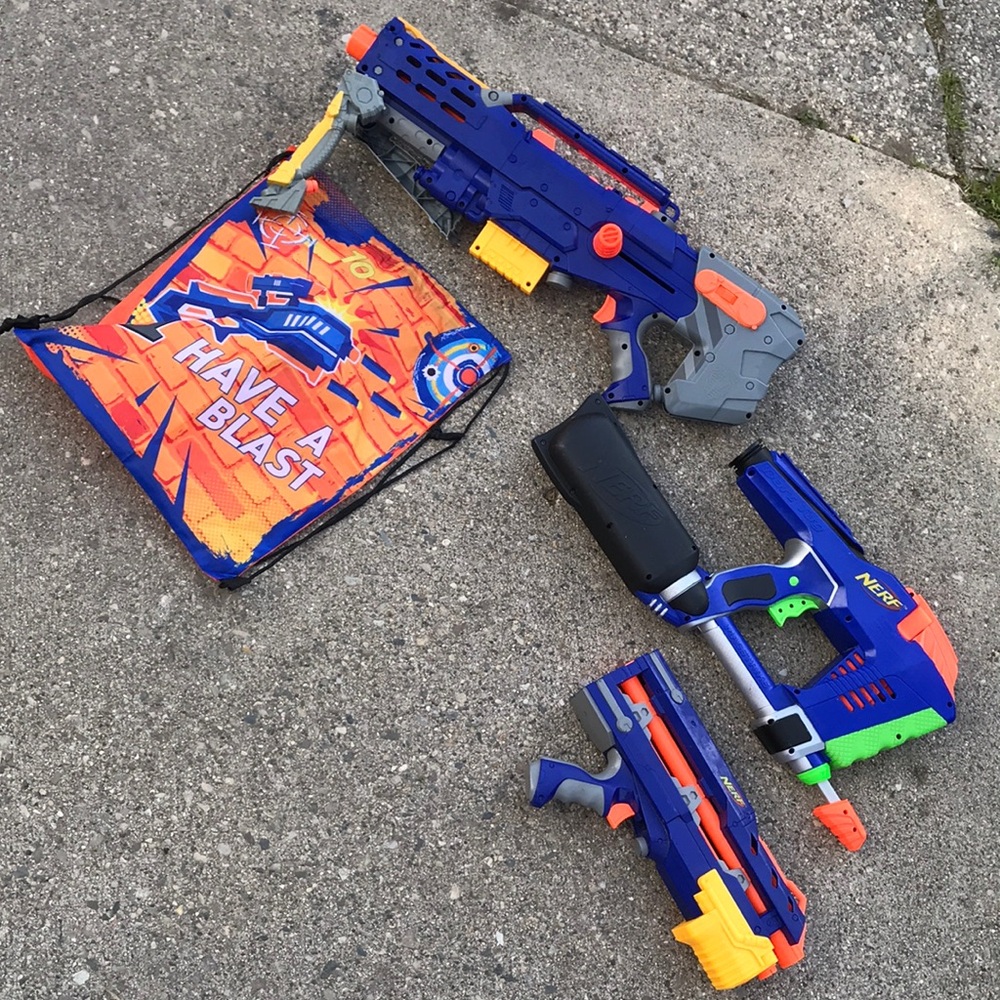 Nerf Blue & Orange Blaster Set - Kids Toy Foam Blasters - No Darts
